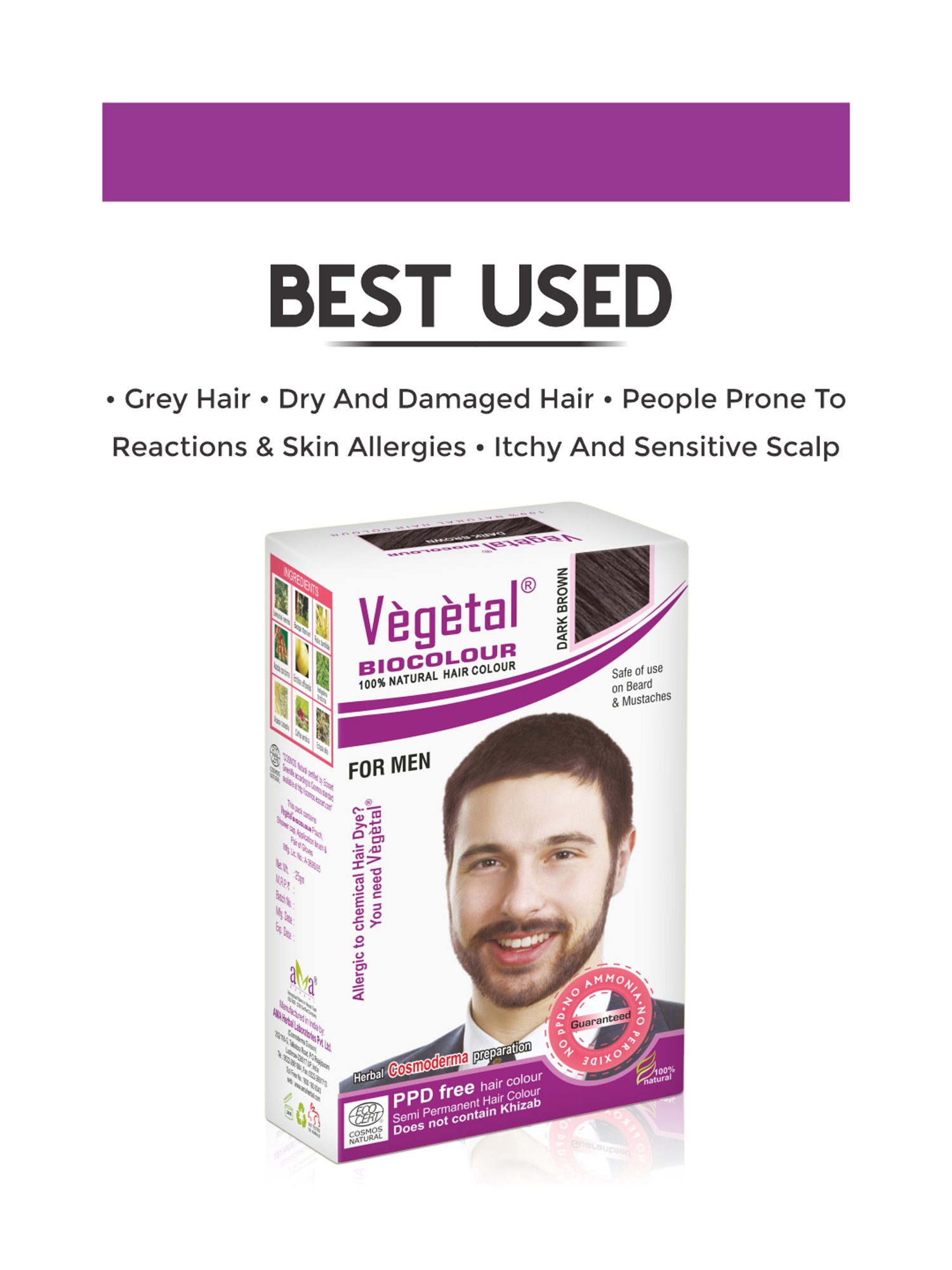 Vegetal Hair Bio Color Dark Brown - 25 gm