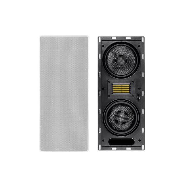 Monoprice 15700 Amber in Wall Speaker 6.5 in. 3-Way Carbon Fiber Column with Ribbon Tweeter