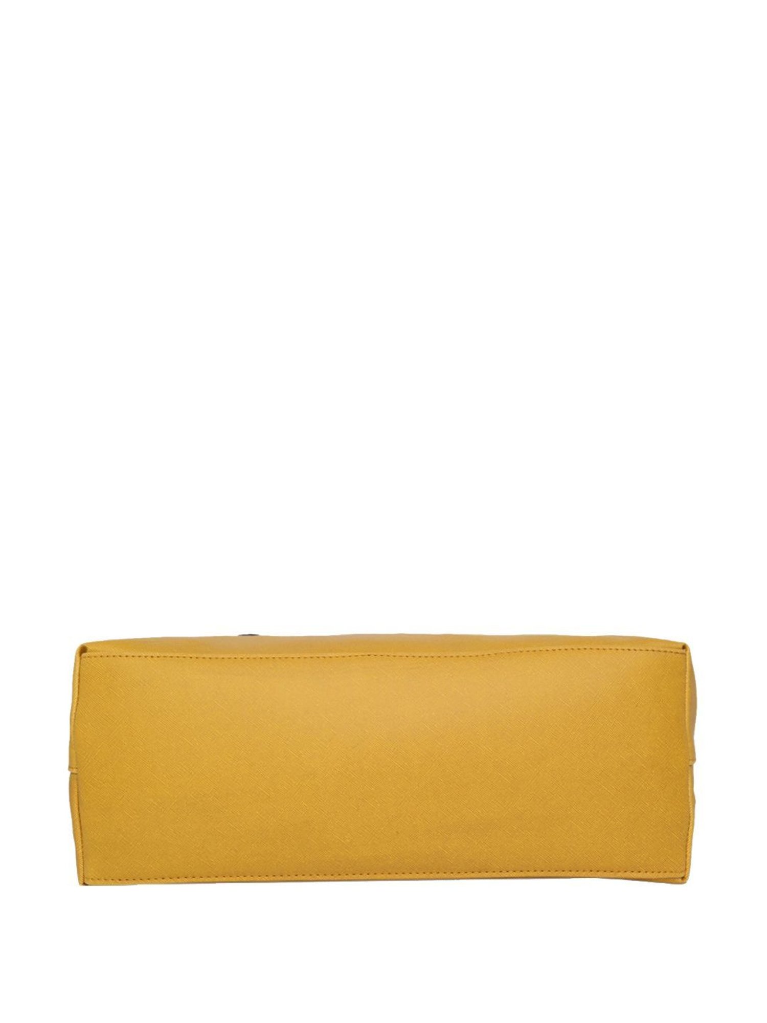 Lavie Yellow Solid Medium Handbag