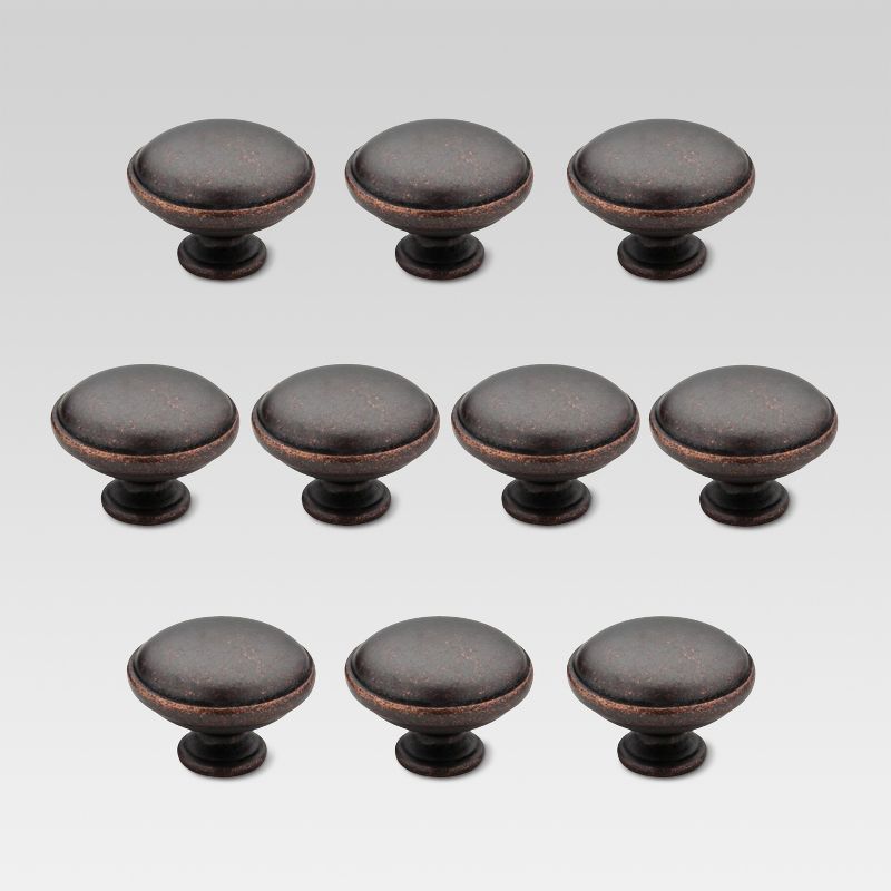 10pk Hardware Round Knobs Oil rubbed bronze - Threshold™