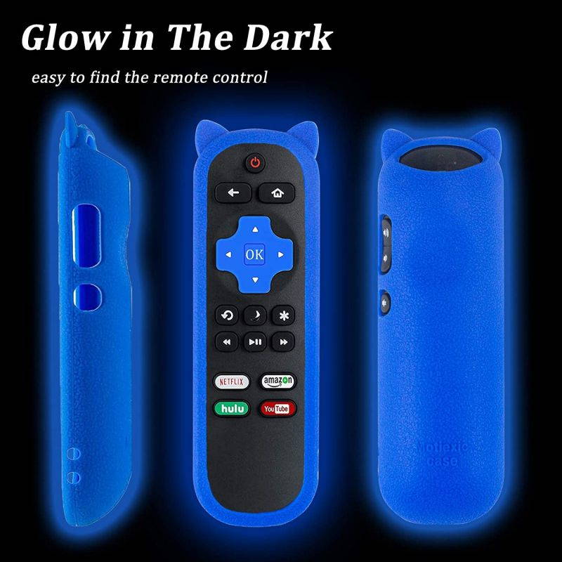 Replacement Remote Compatible with All Onn Roku TV, Universal for Onn Roku TV Remote with Netflix, Amazon, hulu, YouTube 4 Channel Keys, Include Glow Protective Case (No Setup Required)