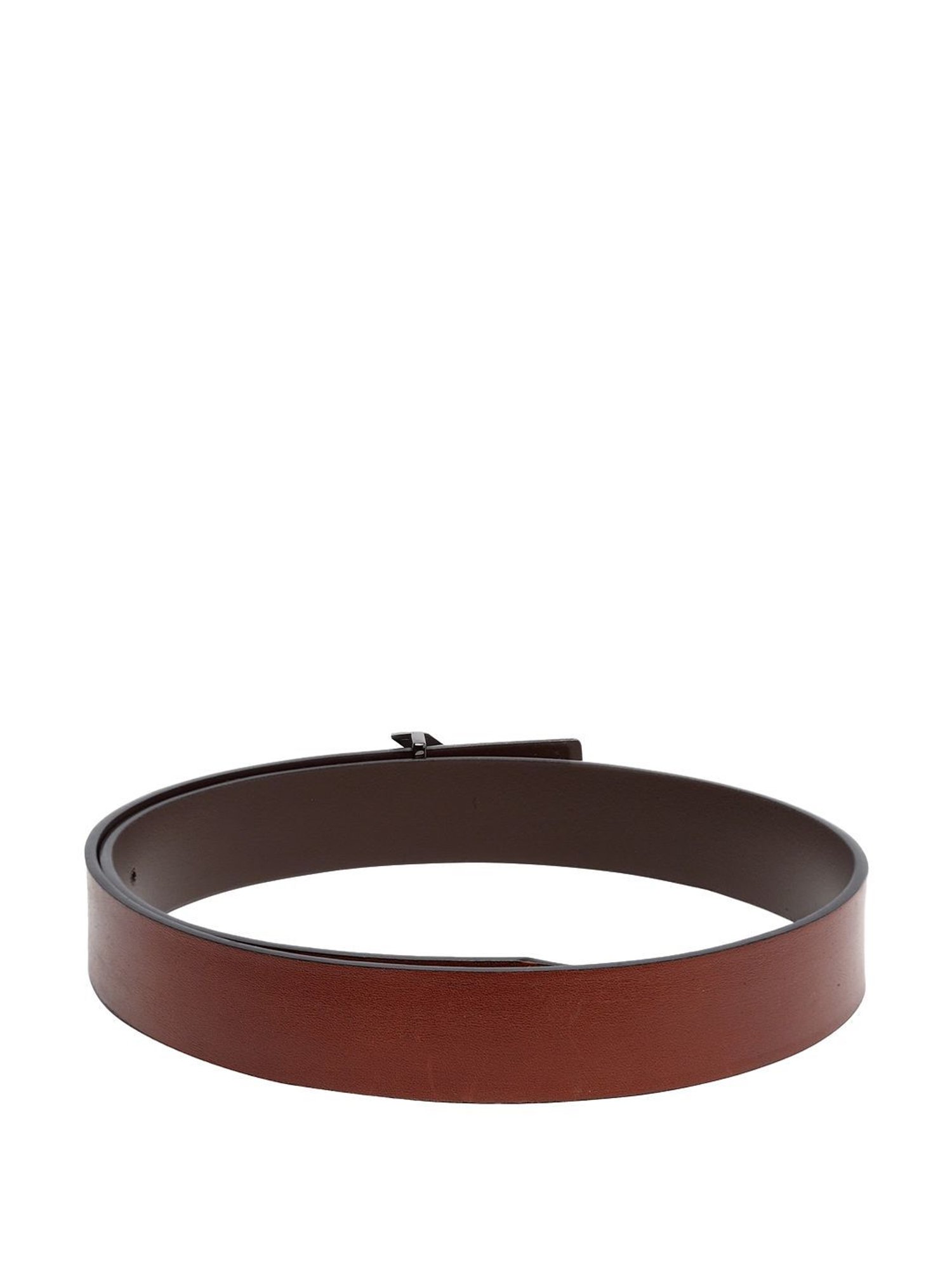 Fossil Julian Black Leather Solid Waist Belt
