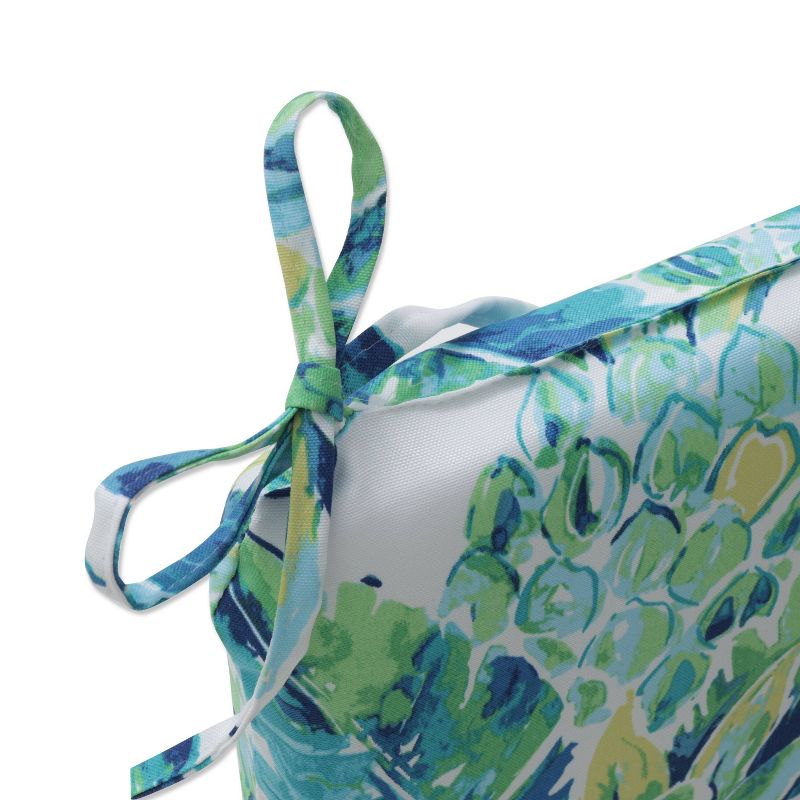 2pc Outdoor/Indoor Rounded Chair Pad Set Vida Opal Blue - Pillow Perfect