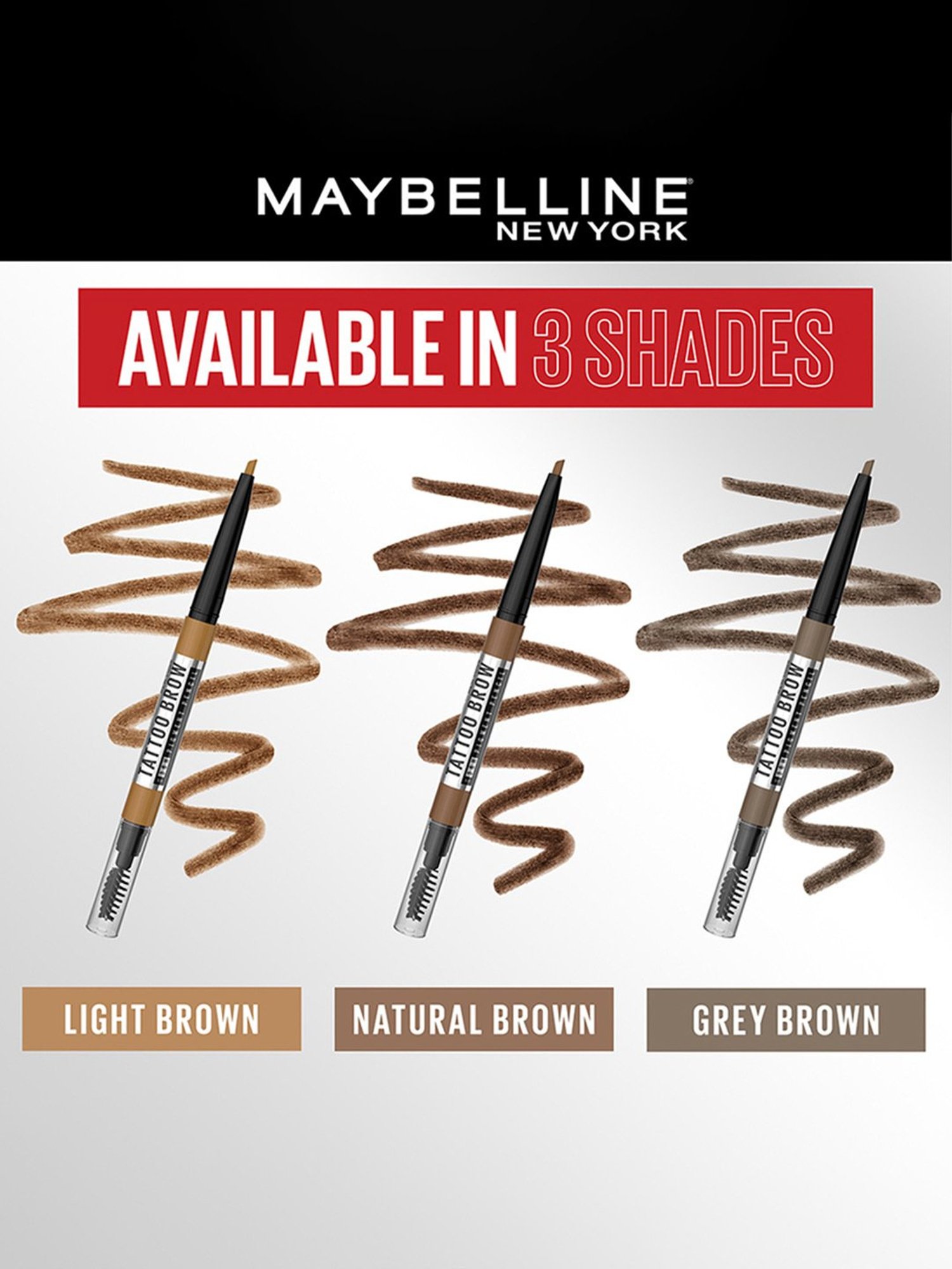 Maybelline New York Tattoo Brow 36h Brow Pencil - Natural Brown,0.25 g