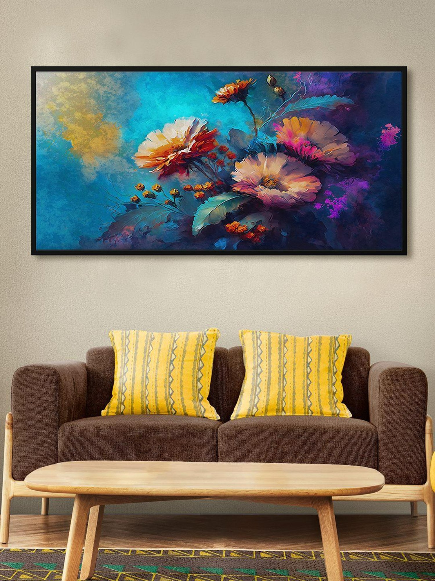 999Store Printed Blue Canvas Wall Art