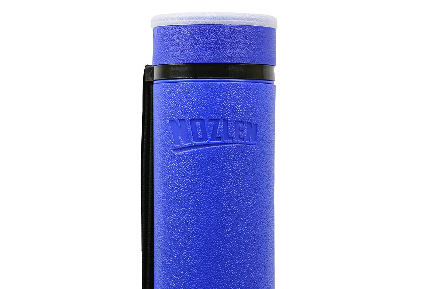 Nozlen Document Poster Tube - Blue Plastic Storage Tube Expands from 24.5" upto 40" with Clear ID Card Cap - Water and Light Resistant - Telescoping For Posters, Artwork and Drawings Model DT3204
