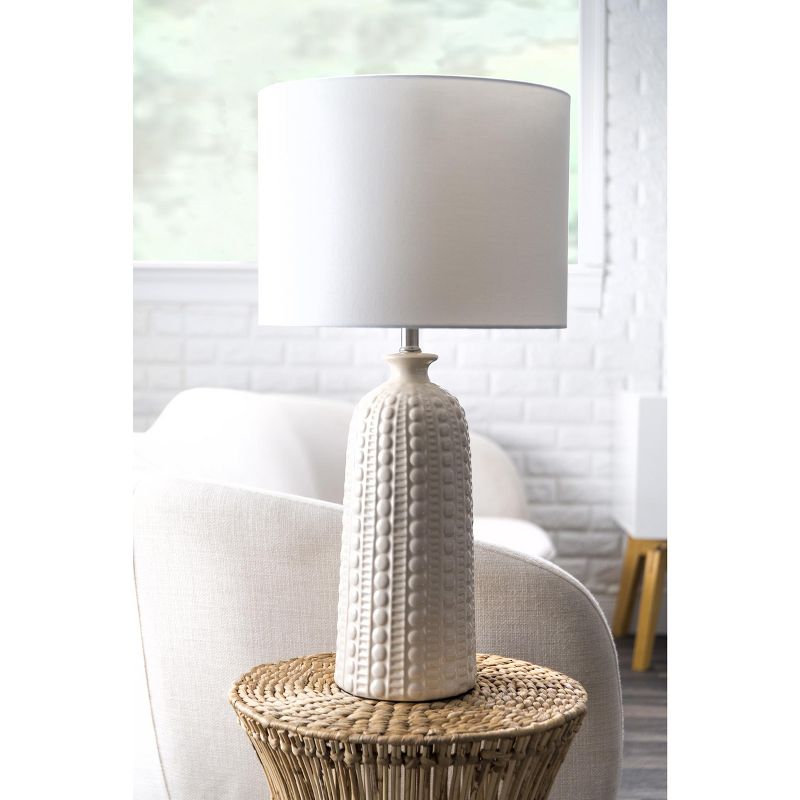 nuLOOM Flint Ceramic 30" Table Lamp Lighting - Cream 30" H x 15" W x 15"D