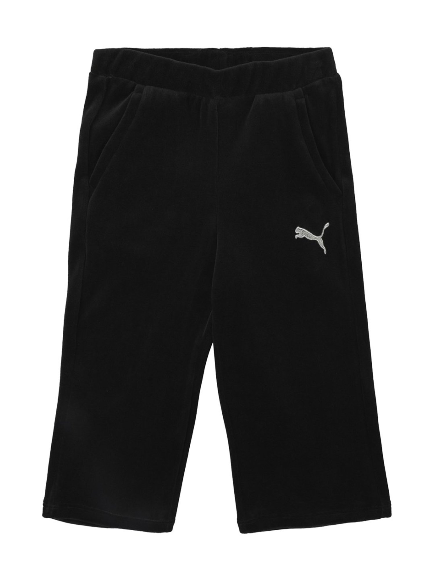 Puma Girls Alpha Black Logo Print Pants