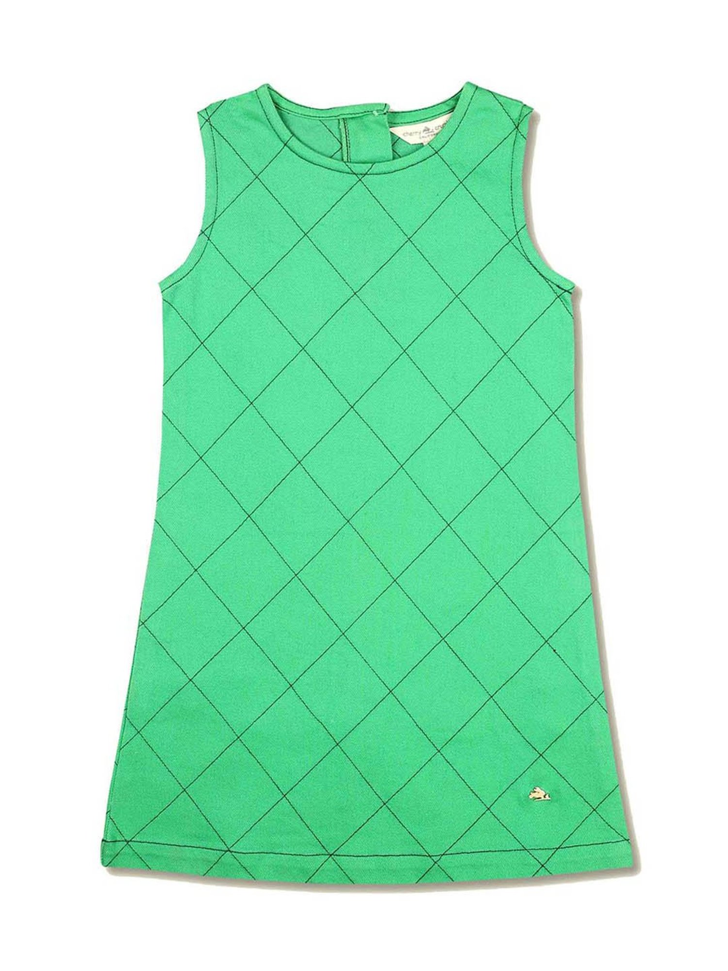 Cherry Crumble By Nitt Hyman Kids Green Checks Dress