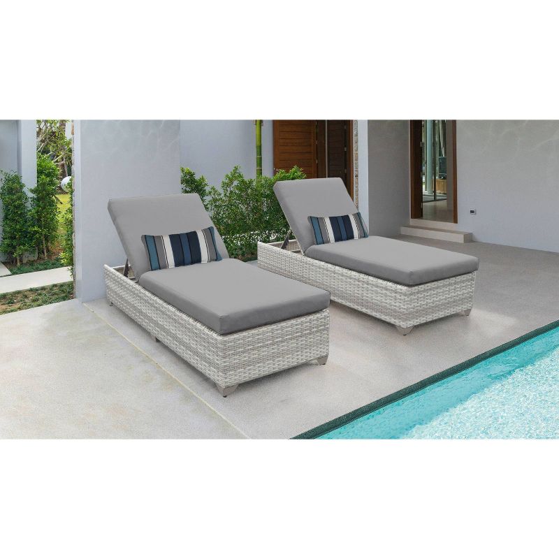Fairmont 2pk Patio Chaise Lounges - Gray - TK Classics