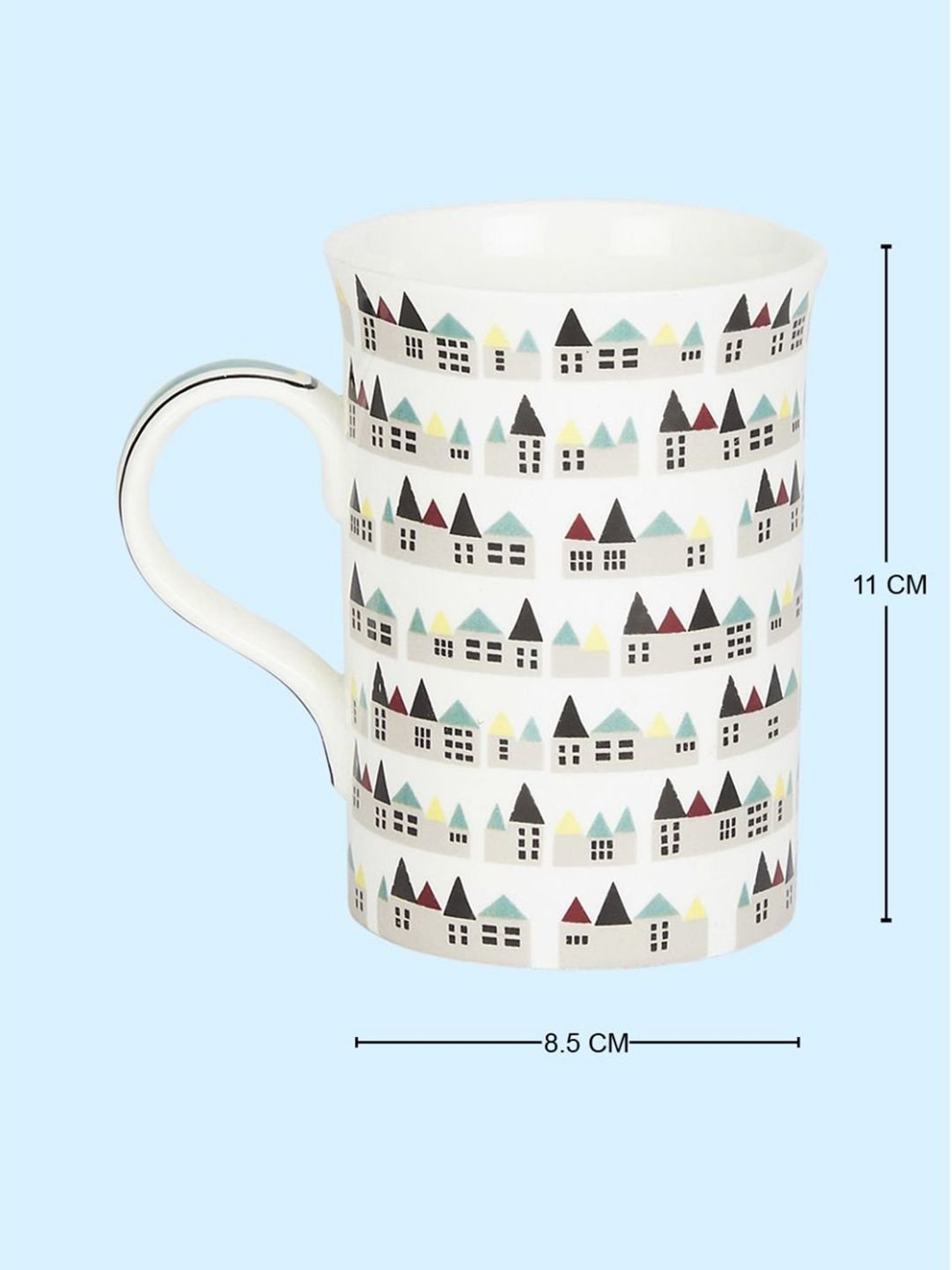 Living Scapes by Pantaloons White Bone China Tea Coffee Mugs (0.3 L)
