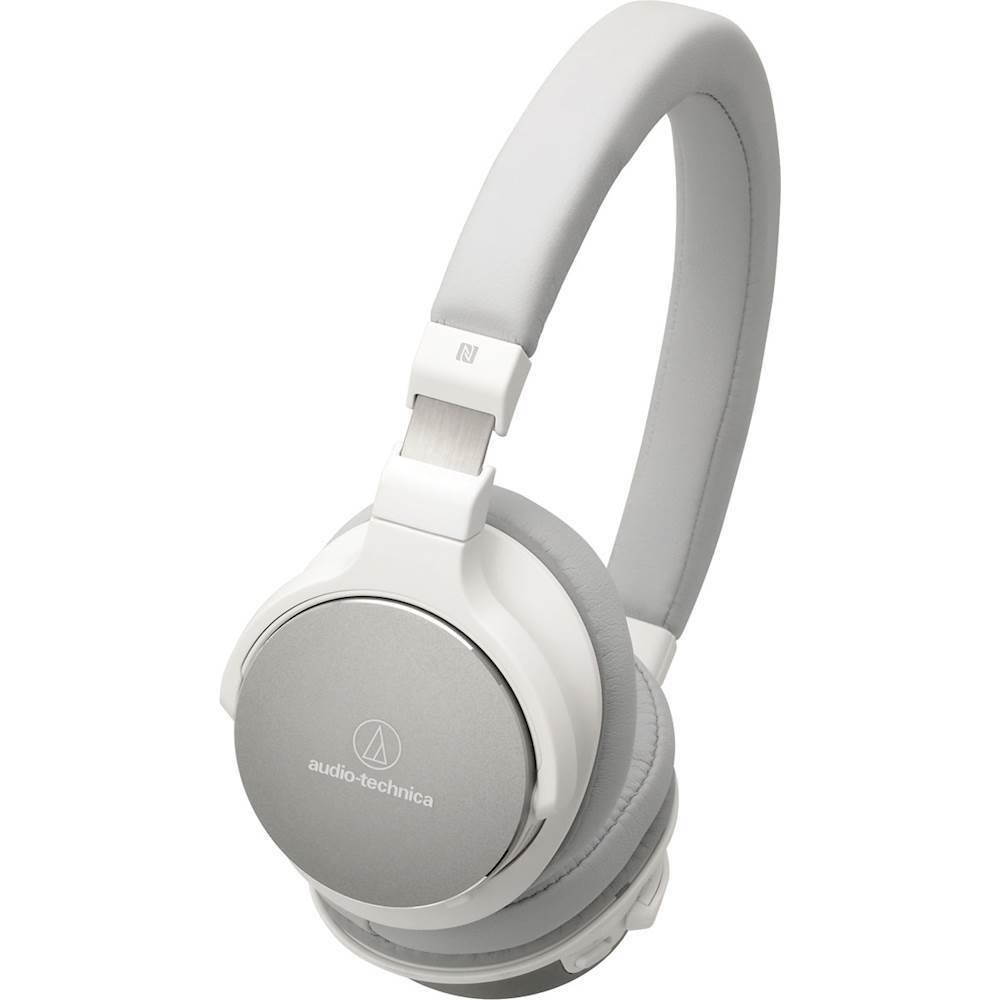 Audio Technica Hi-Res Wireless On-Ear Headphones with Mic & Controls, White (ATH-SR5BTWH)