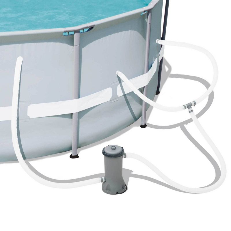 Bestway 14' x 48" Power Steel Frame Above Ground Round Pool Set and Robo Cleaner