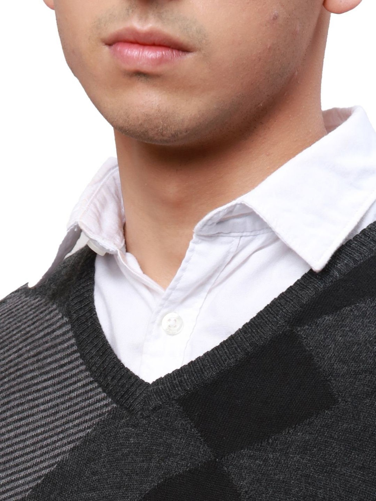 Park Avenue Black Regular Fit Self Pattern Sweater