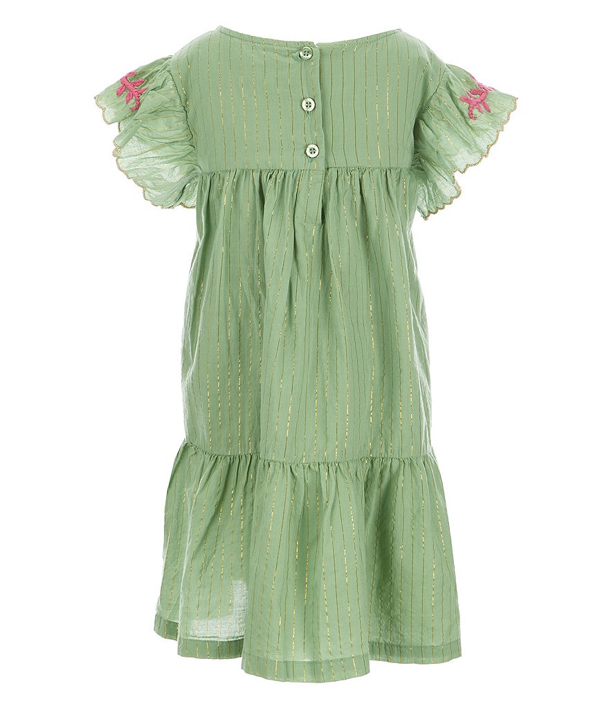 Peek Little/Big Girls 2T-12 Flutter-Sleeve Embroidered Tiered Dress