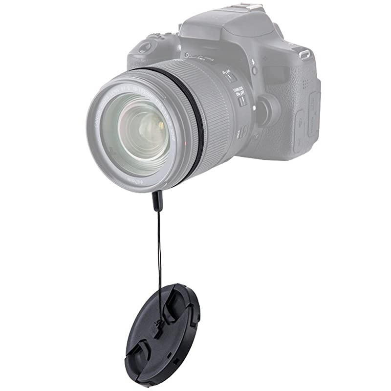 49mm Center Snap-on Lens Cap  Camera Front Lens Cover for Canon Nikon Fujifilm Sony Olympus Panasonic any Lens with 49mm Filter Thread Springs Replaces Original Cap with Free Lens Cap Keeper -2pack