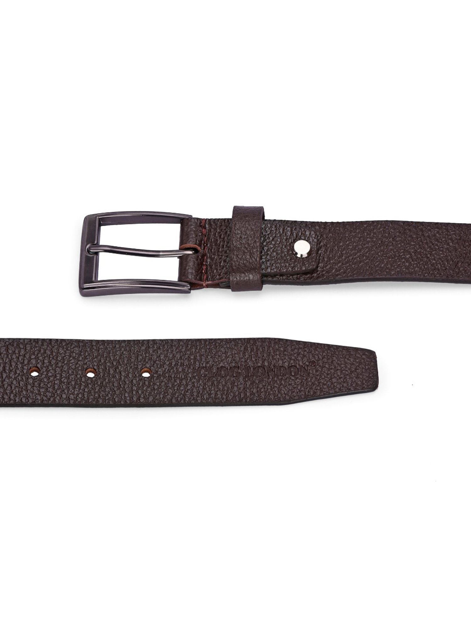 Clog London Brown Textured Leather Casual Belt