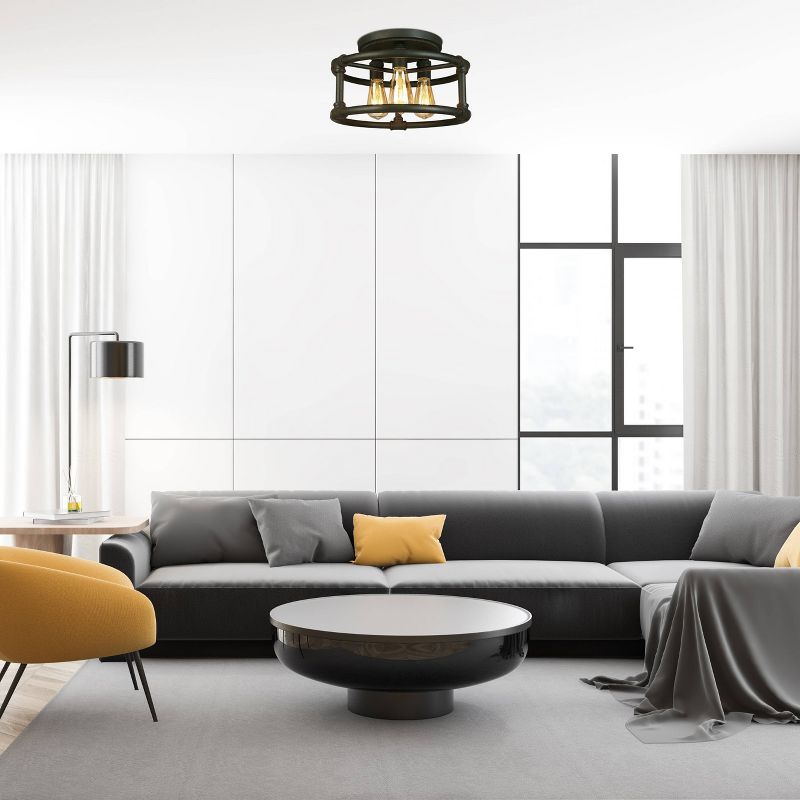 Wymer 3 Light Semi Flush Bronze Dark Brown - EGLO