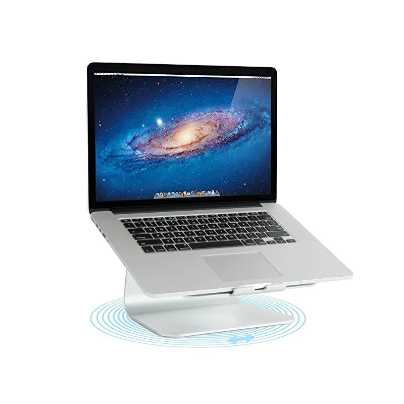 mStand360 Laptop Stand with Swivel Base Silver Patented 10036