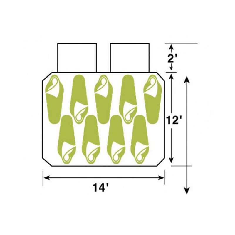 Wenzel 36423W 14 x 14 Foot Kodiak Camping 9 Person Family Pop Up Cabin Tent, Tan
