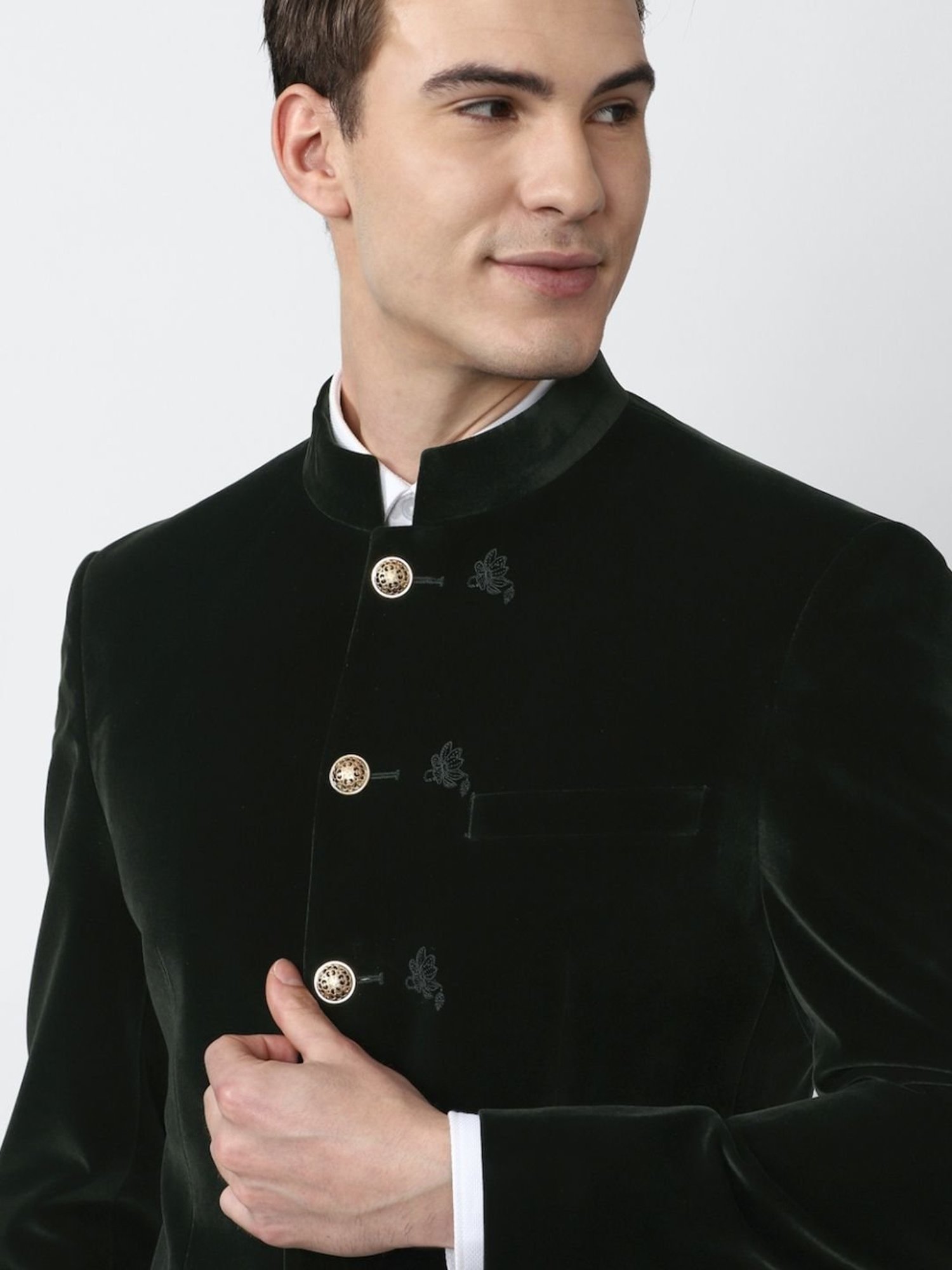 Hangup Cream Regular Fit Ethnic Blazer