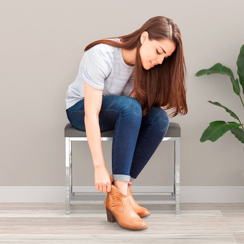 Moderna Extra Wide Vanity Seat Gray - Better Living Products