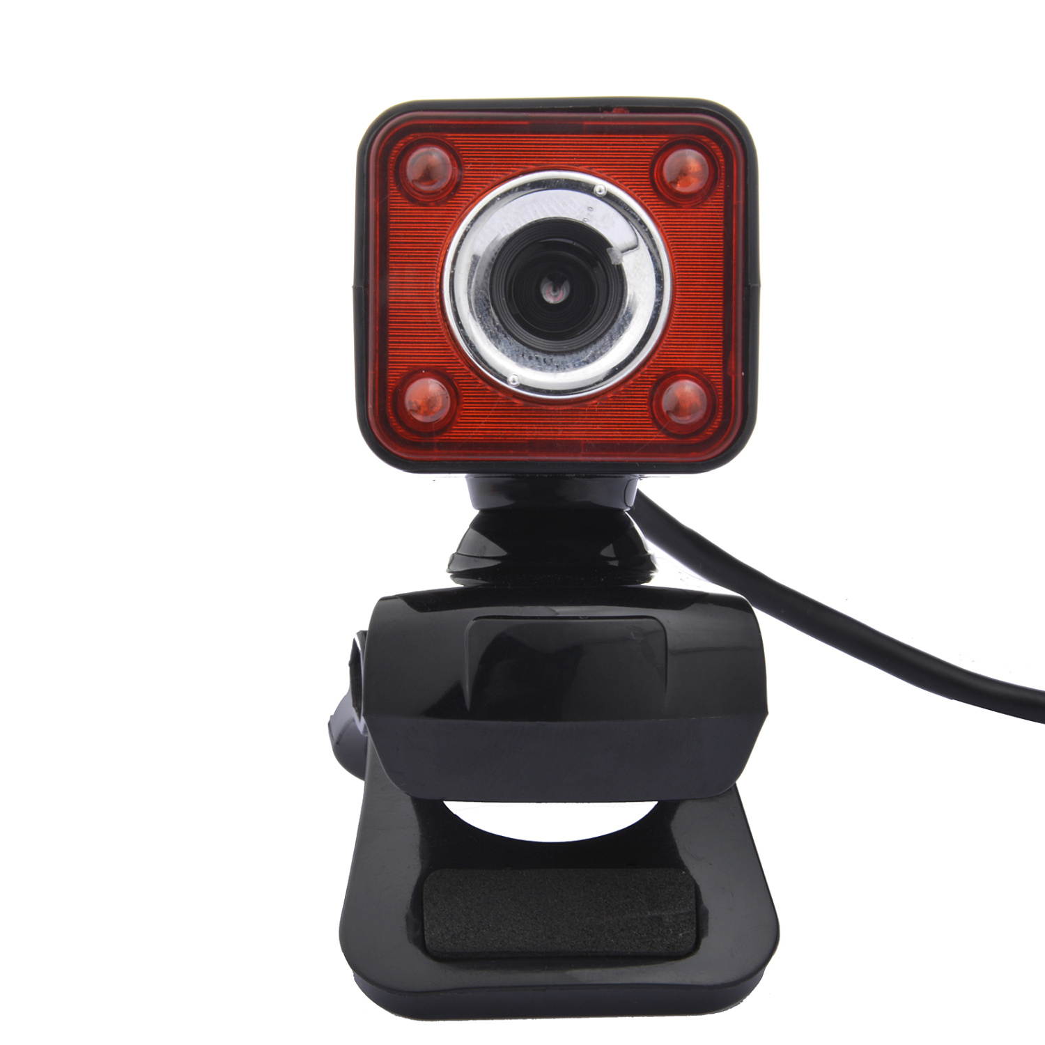 12.0M Pixels HD Night Vision Computer Camera with 10m Sound-absorbing Microphone, Webcam with 4 LED Lights, Can Rotate 360 Degrees Freely, Support Netmeeting, Live Broadcast and Skype etc. (Black)