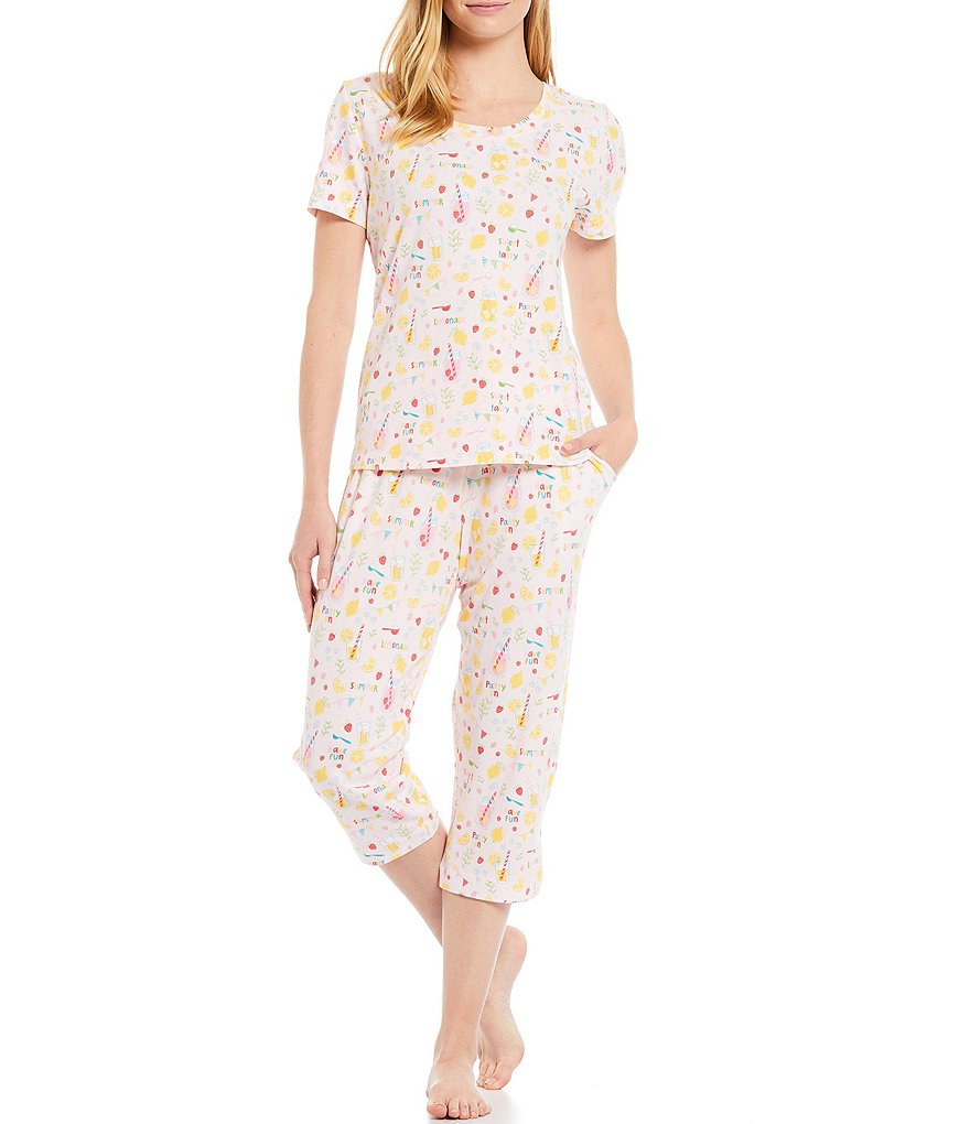 Donna Karan Abstract Print Knit Sleep Pants