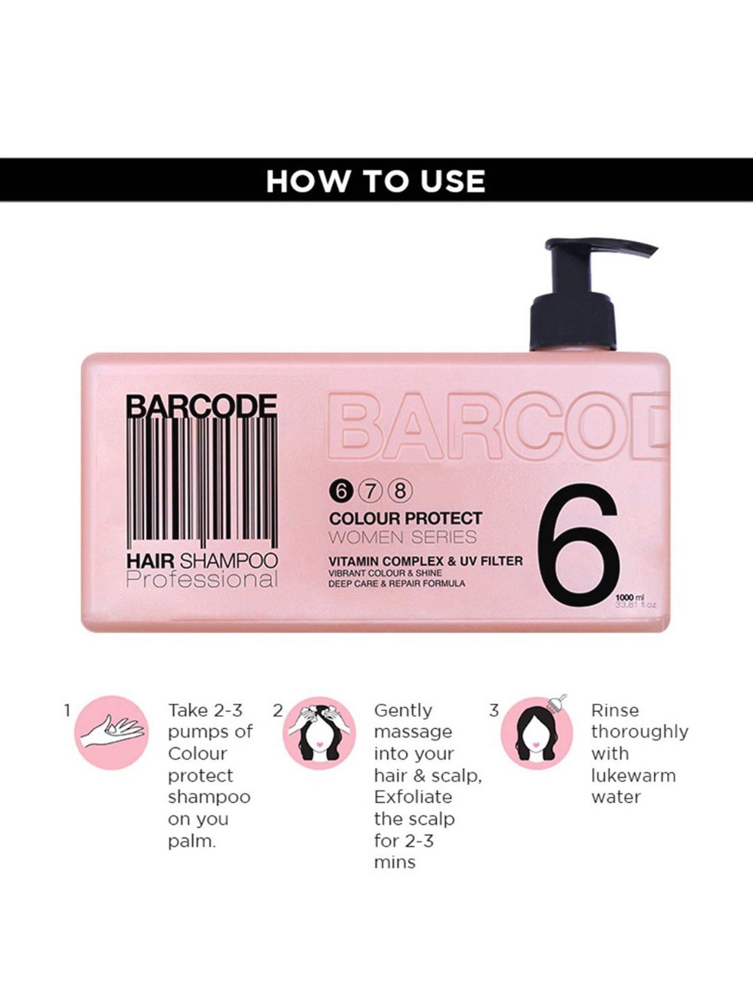 Barcode Professional Colour Protect Women Series Hair Shampoo - 1000 ml