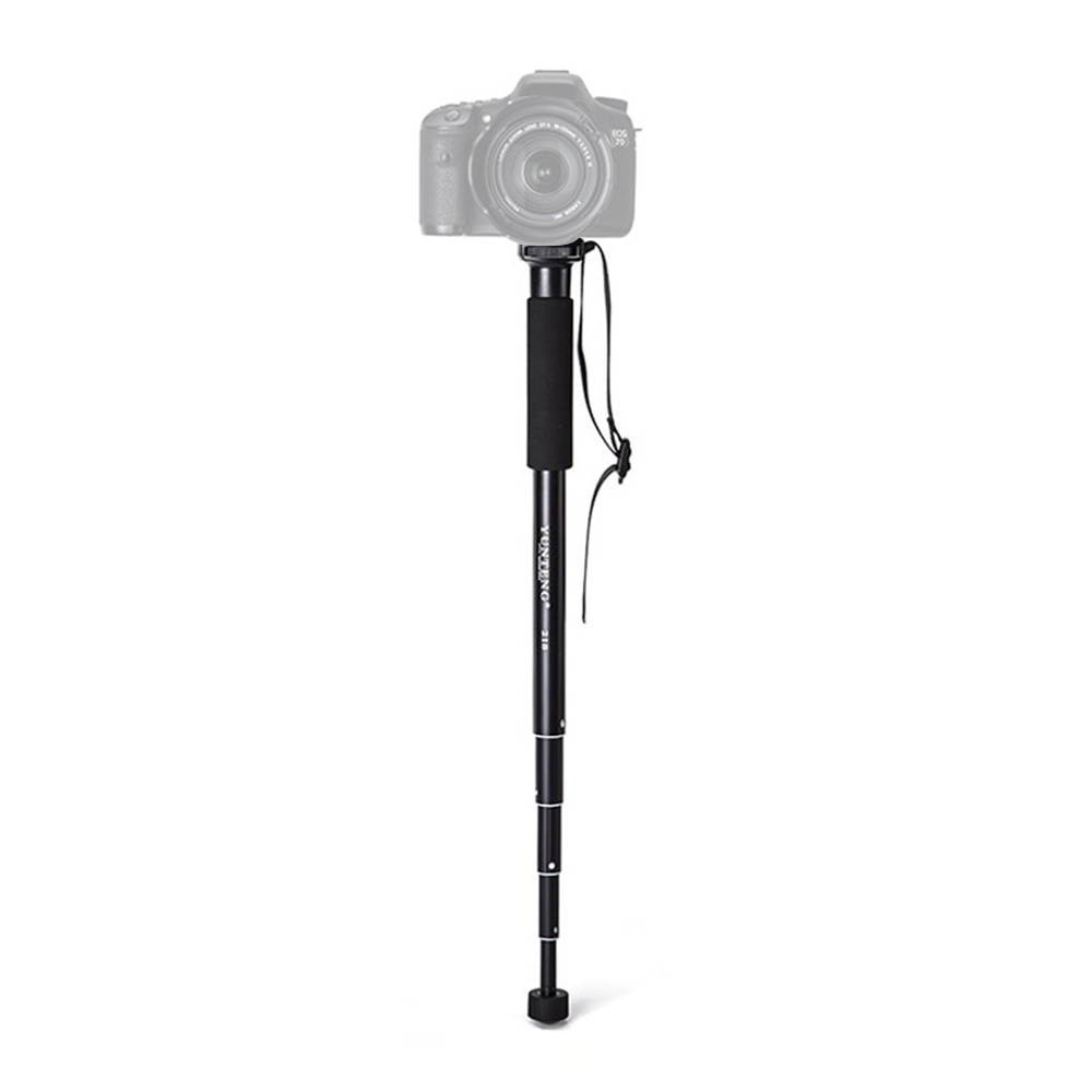 YUNTENG YT-218 Portable Photography Monopod Aluminum Alloy 1/4 Inch Screw Mount 37-152cm Adjustable Height Max. Load 1.5kg for DSLR ILDC Camera Smartphone