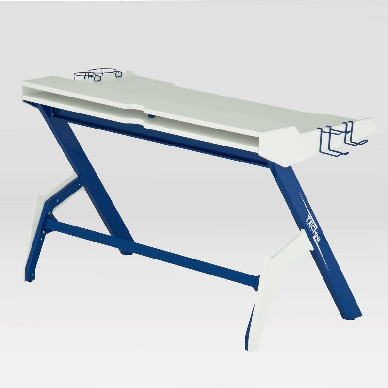 Ergonomic Computer Gaming Desk Blue - Techni Sport