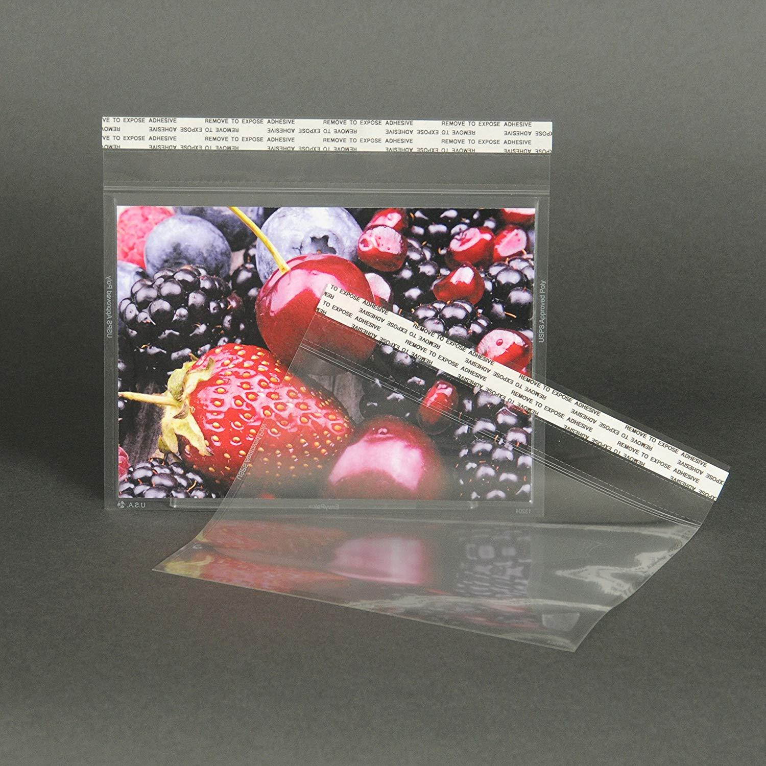 5.5" x 7.5" Photo & Postcard Envelope Crystal Clear, Permanent Tape (5" x 7? Insert Size) Perfect for Invitations & Announcments - Box of 100