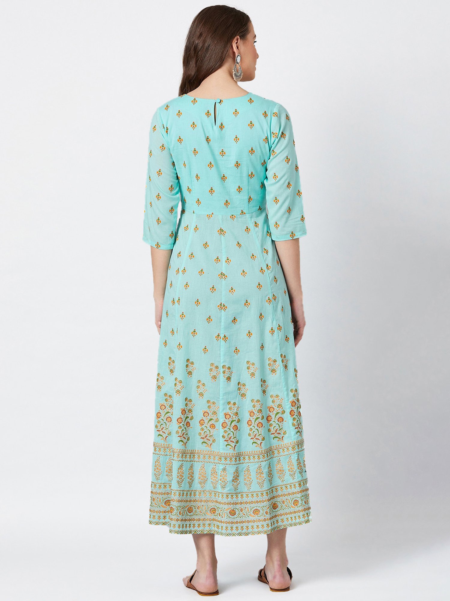 PANIT Blue Printed Anarkali Kurta