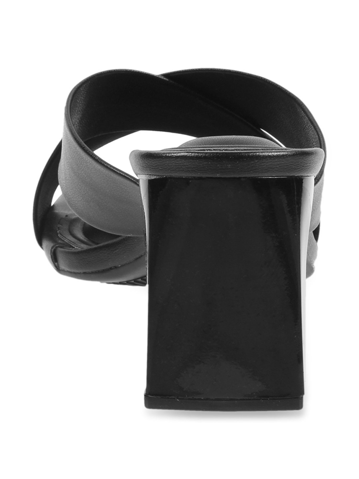 J. Fontini by Mochi Women's Black Cross Strap Sandals