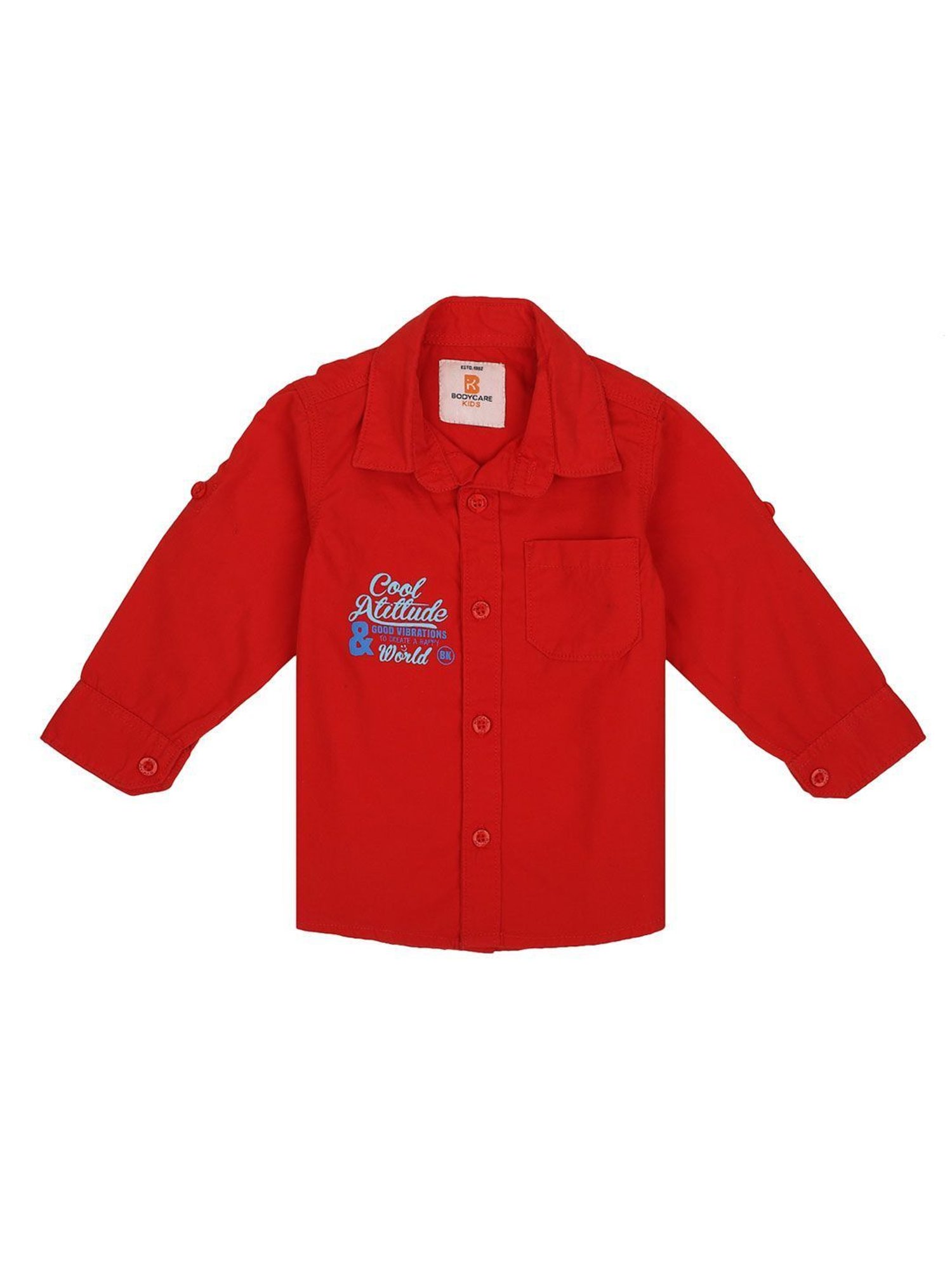 Bodycare Kids Red Graphic Print Full Sleeves Shirt