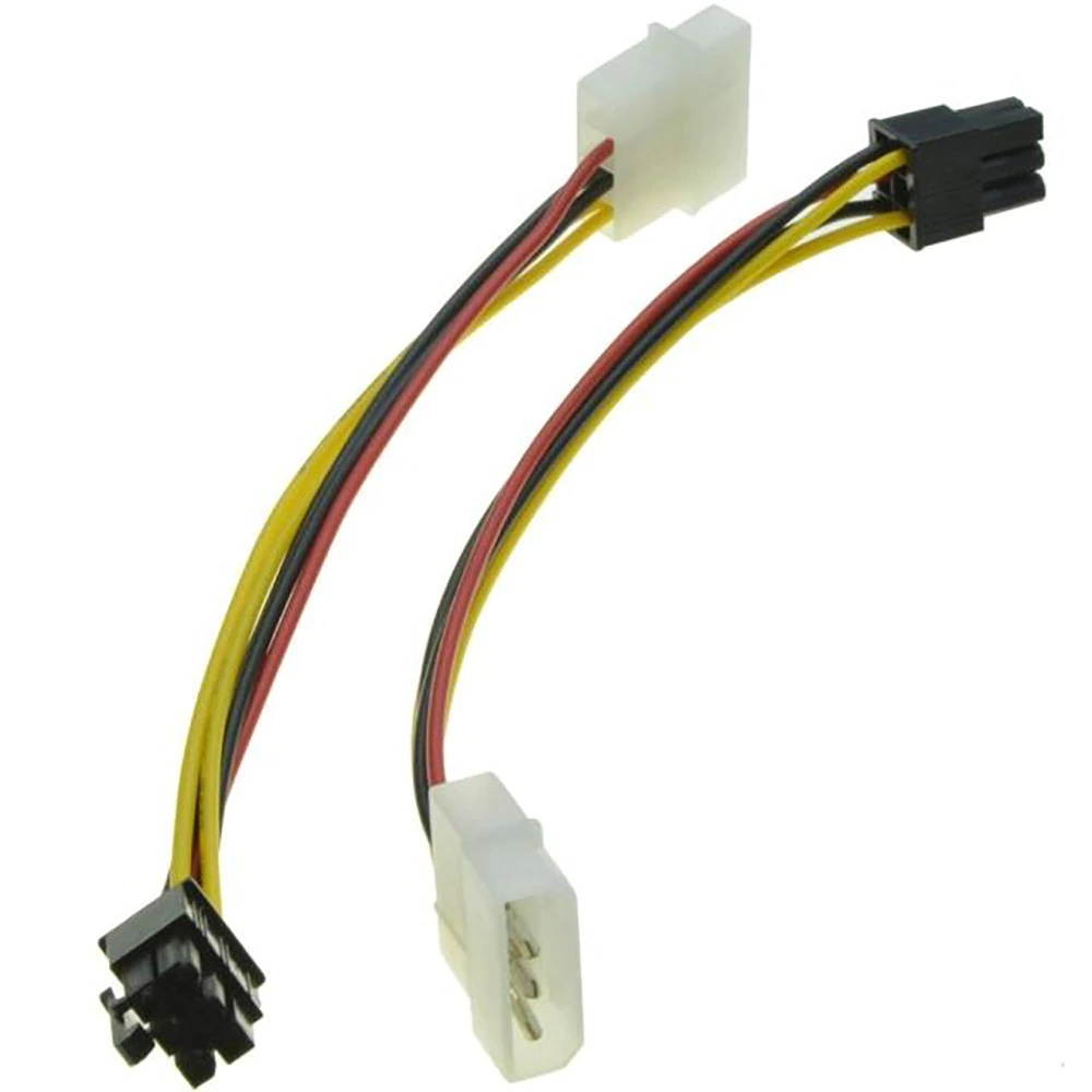 4 Pin Molex to 6 Pin PCI-Express PCIE Video Card Power Converter Adapter Cable 6.14