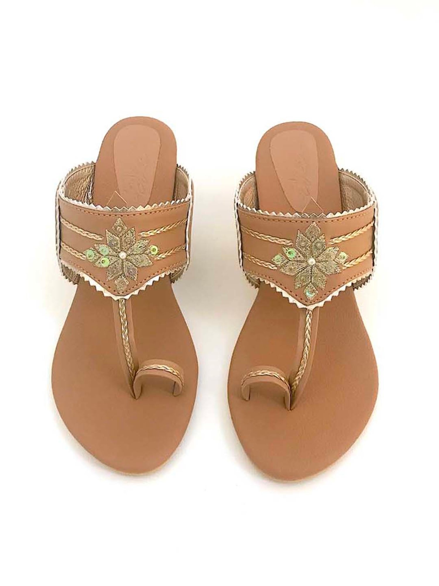 Sole House Women's Tan Toe Ring Sandals