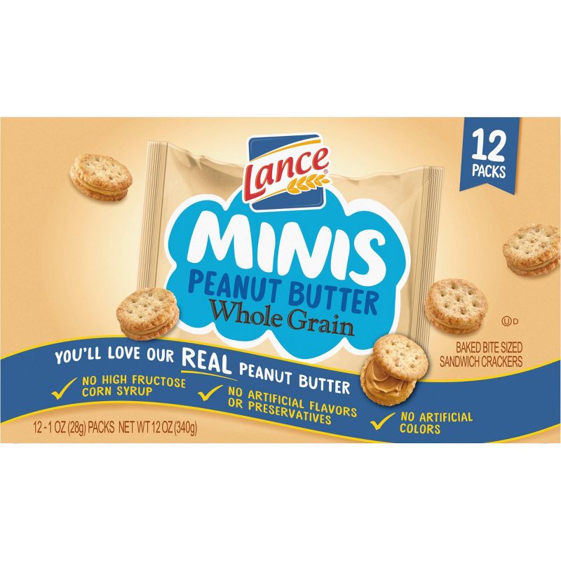 Lance Peanut Butter Whole Grain Multipack Sandwich Crackers - 12ct