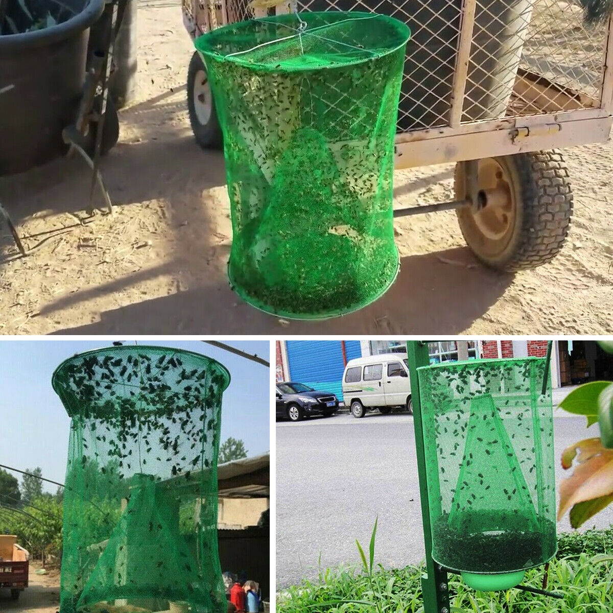 2~4x The Ranch Fly Trap Reusable Fly Catcher Killer Cage Net Trap Pest Bug Catch