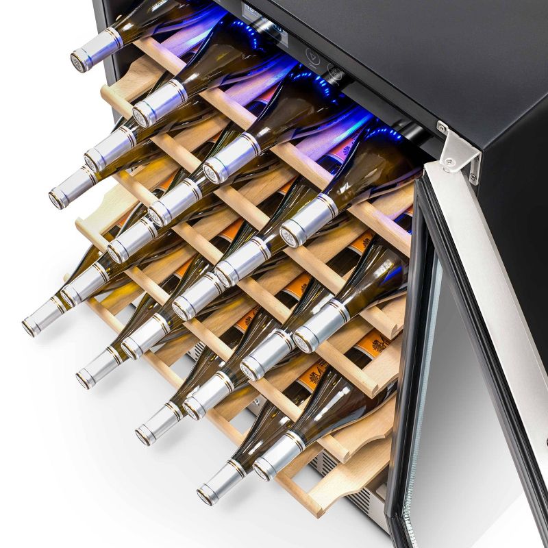 NewAir 52 Bottle Built-In Compressor Wine Cooler - Stainless Steel AWR-520SB