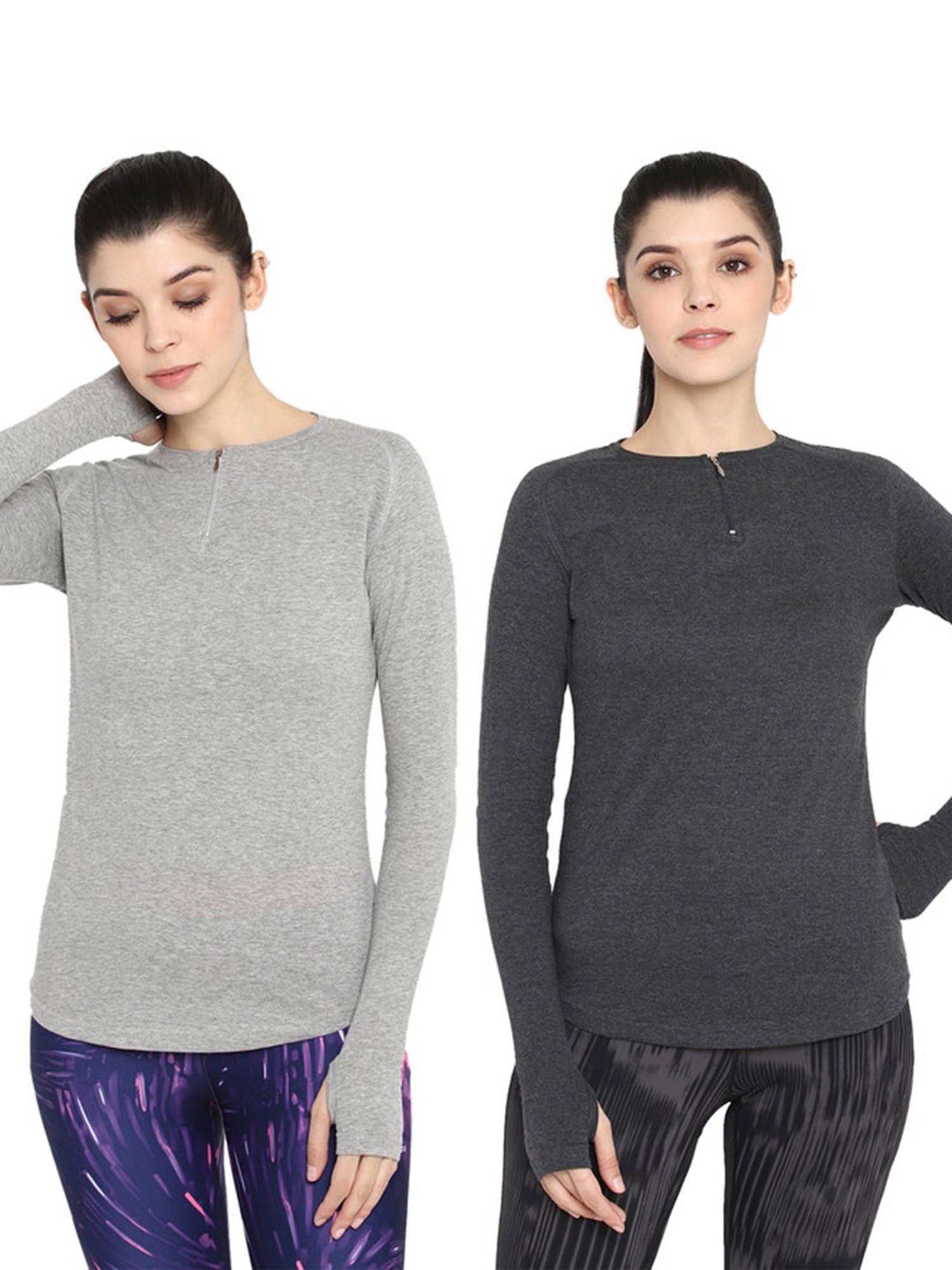 Appulse Grey Melange & Charcoal Cotton T-Shirt - Pack of 2