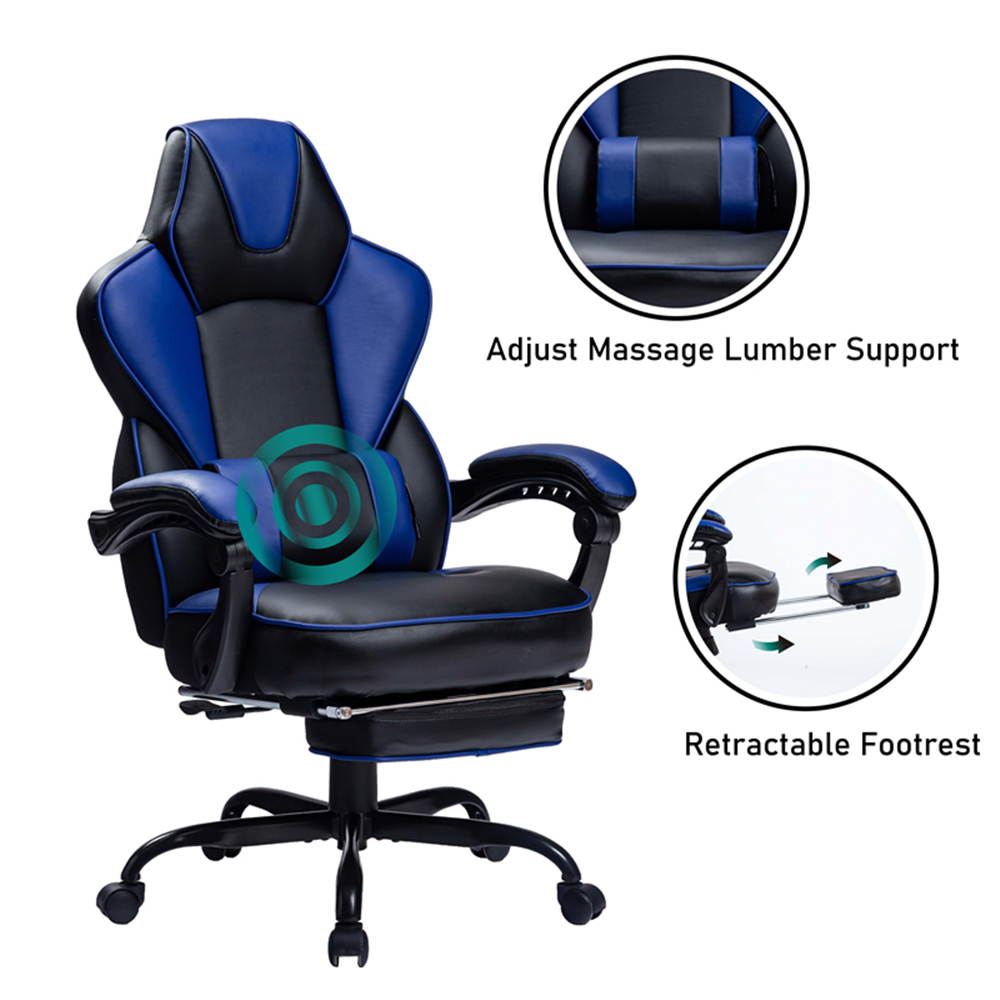 VON RACER Reclining Gaming Chair with Large Lumbar Support Cushion Racing Style Video Game PC Computer Gamer Gaming Chairs Ergonomic Office High Back Chair
