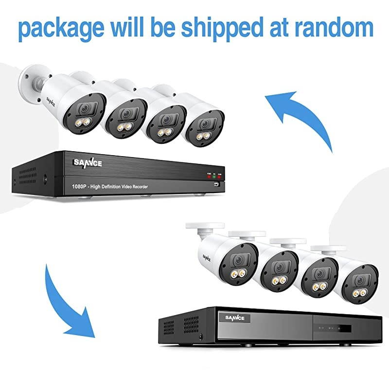 1080P Full Color Night Vision Surveillance System, 8CH 5MP-N Security Camera DVR 4Pcs 2MP Outdoor CCTV Camera with 2 x 3500K Warm Spotlight LED P2P Smart Motion Alert, 1TB HDD Included