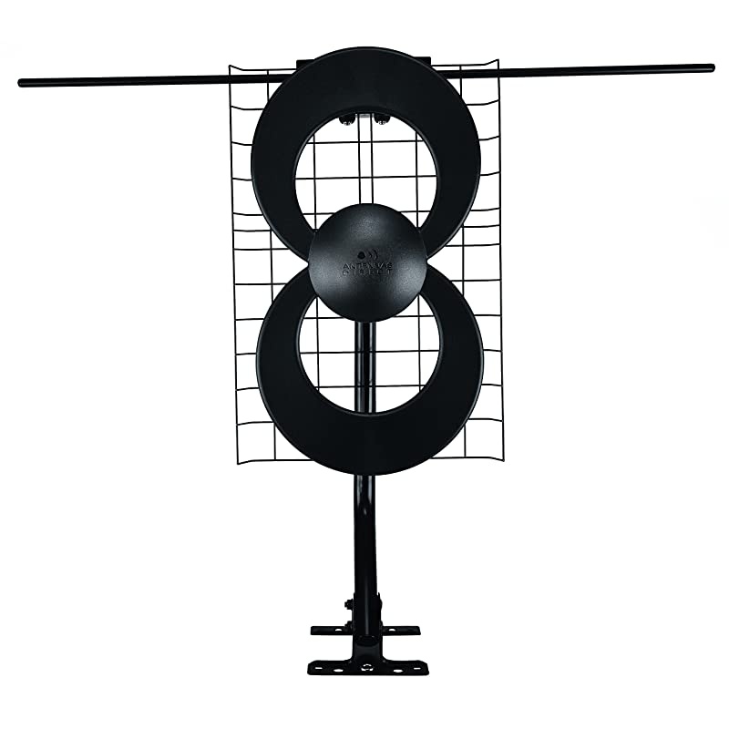 ClearStream 2V TV Antenna 60+ Mile Range UHFVHF Multidirectional Indoor Attic Outdoor Mast wPivoting BaseHardware Adjustable Clamp Sealing Pads 4K Ready Black C2VCJM