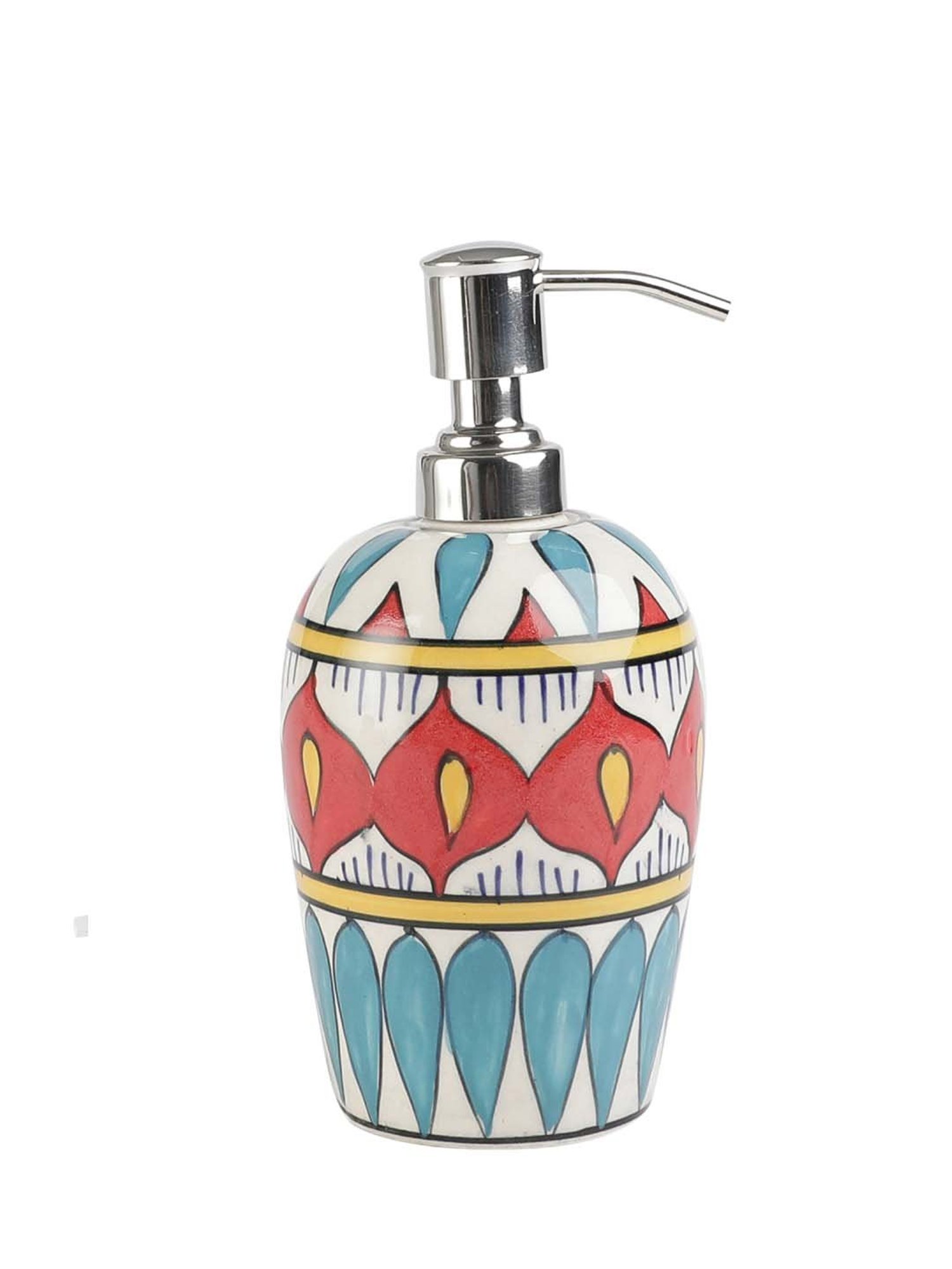 VarEesha Multicolor Ceramic Potter's Touch Liquid Soap Dispener (0.30L) - Set of 1