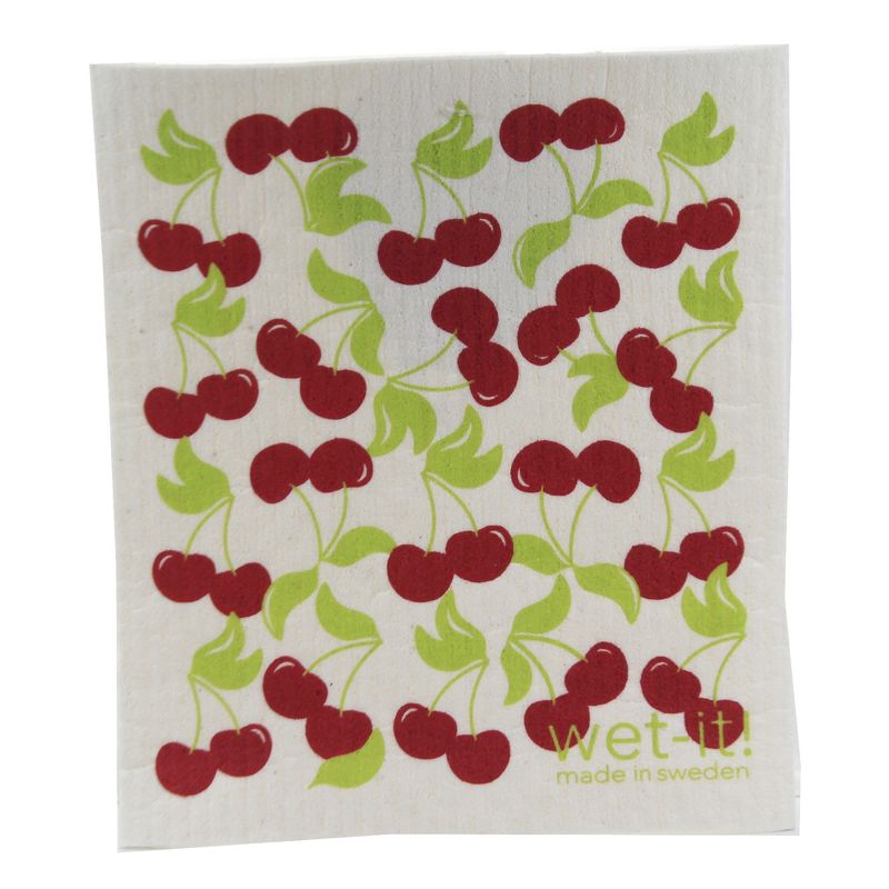 Swedish Dish Cloth 7.75" Fruit & Olive Branch Absorbant Cloth  -  Dish Cloth