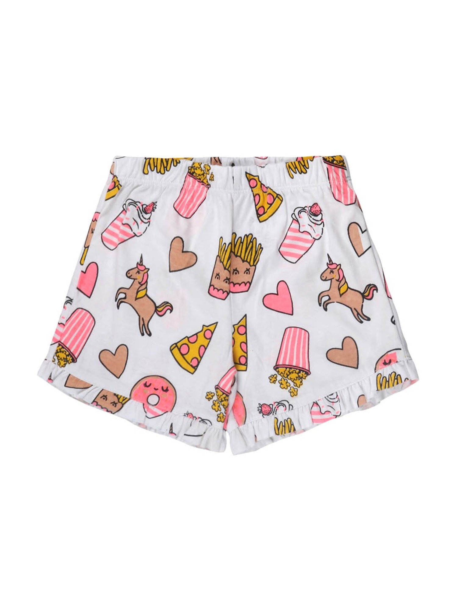 Lazy Shark Kids Pink & Grey Printed  Top with  Shorts