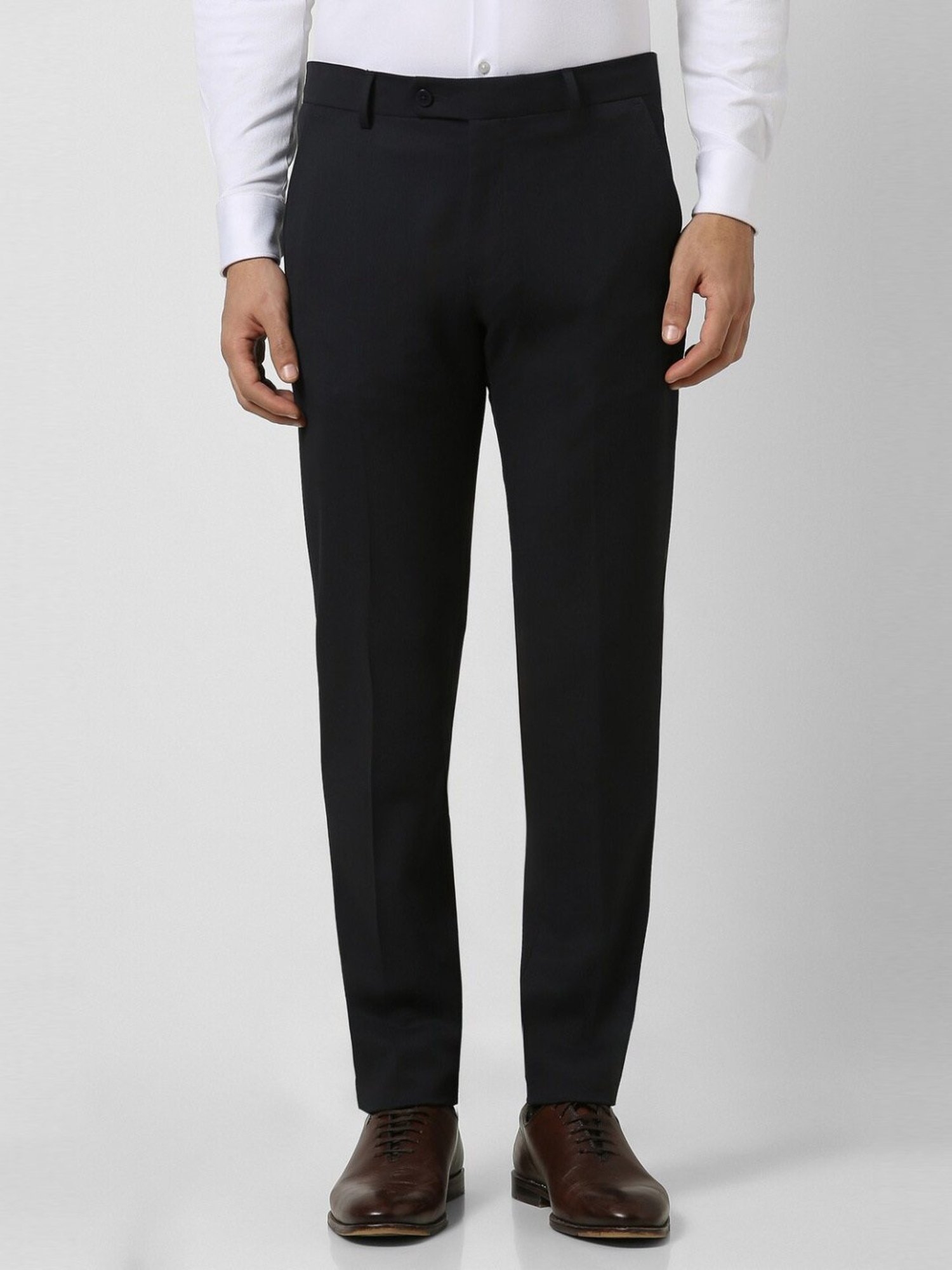 Van Heusen Black Slim Fit Texture Trousers