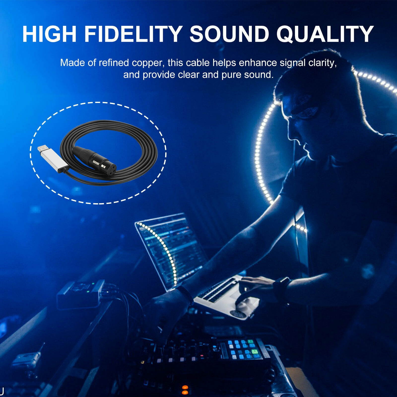 6ft USB to DMX512 Interface Adapter Stage Light Controller Cable For Computer PC