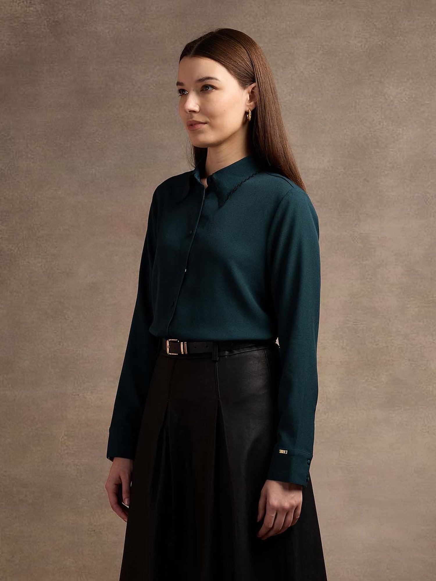 Annabelle by Pantaloons Black Polka Dots Shirt